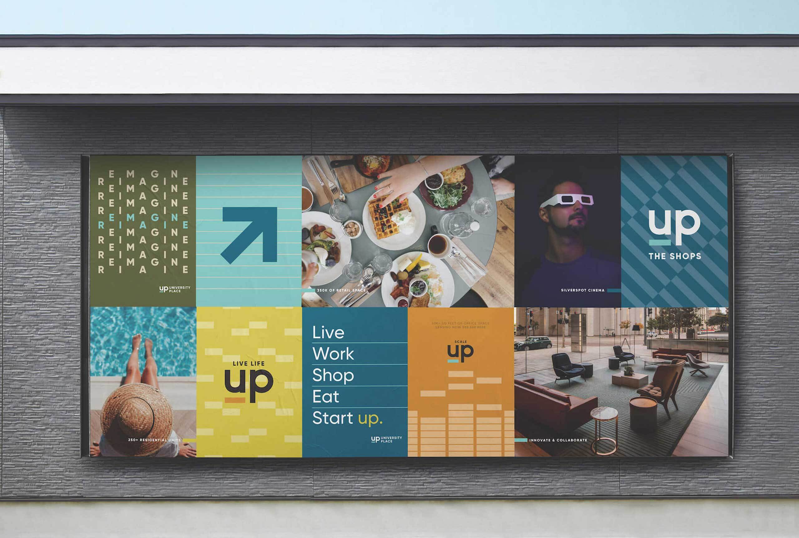 Live. Work. Shop. Eat. Start Up. Wall Poster