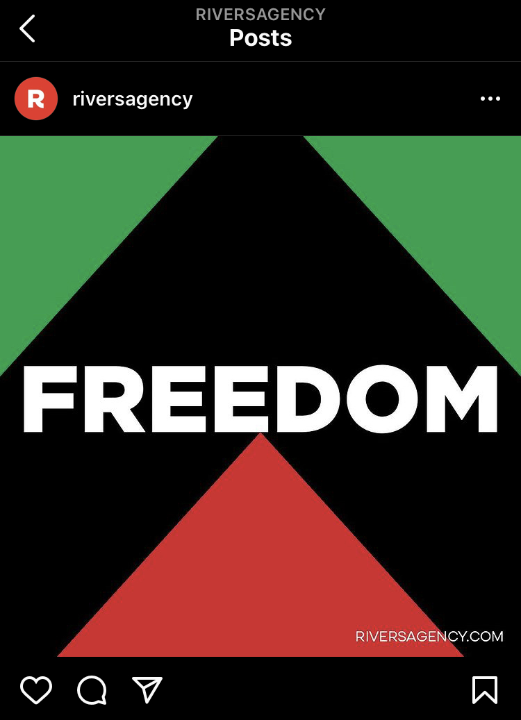 River's Freedom Instagram post